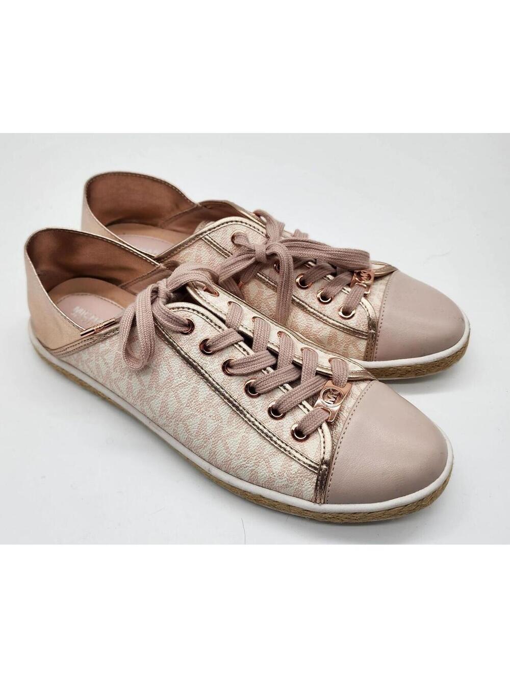Michael Kors Kristy Slide Mini MK Logo Espadrille Soft Pink/Rose Gold  8.5